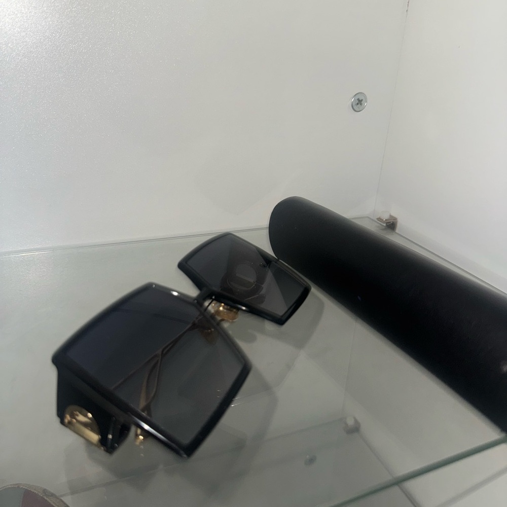 Christian Dior Black Sunglasses with Gold Accents